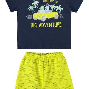 Conjunto Camiseta e Bermuda Menino Azul