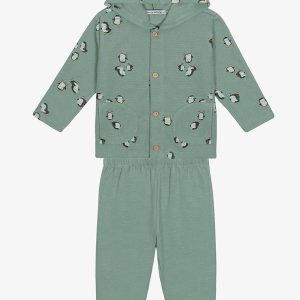 Conjunto Casaco com Capuz e Calça Verde
