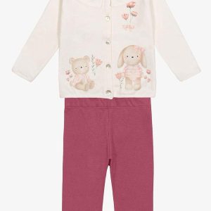Conjunto Casaco com Legging Feminino Bege