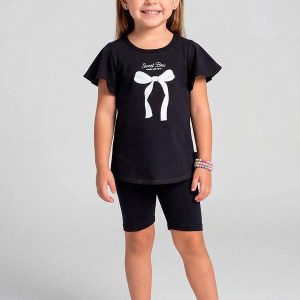 Conjunto Infantil Blusa e Ciclista Preto