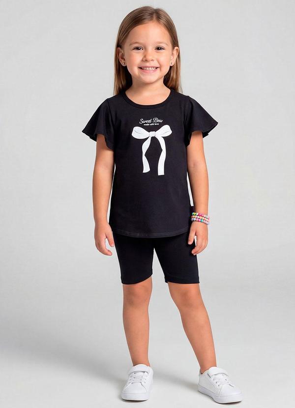 Conjunto Infantil Blusa e Ciclista Preto