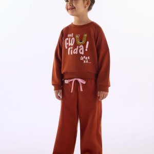 Conjunto Infantil Blusão e Calça Marrom