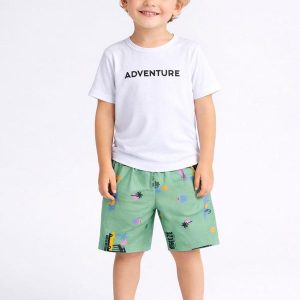 Conjunto Infantil Camiseta com Bermuda Branco