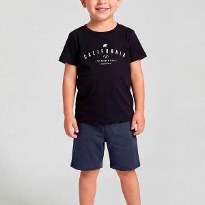 Conjunto Infantil Camiseta e Bermuda Cinza