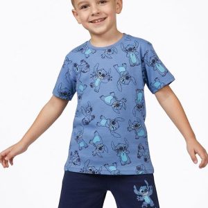 Conjunto Infantil Curto Stitch Azul