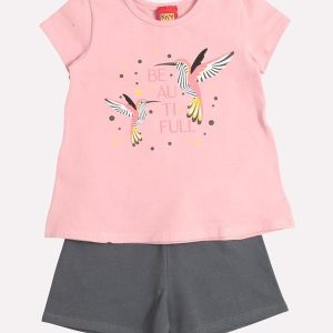 Conjunto Infantil Menina Beija-Flor Rosa