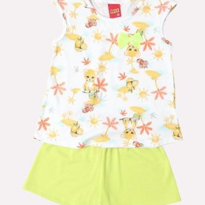 Conjunto Infantil Menina Bichinhos Branco