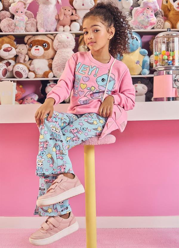 Conjunto Infantil Menina Bolsa Dinossauro Rosa