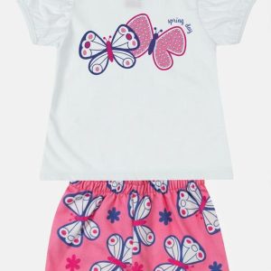 Conjunto Infantil Menina Borboletas Branco