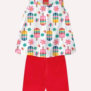 Conjunto Infantil Menina Estampa Branco