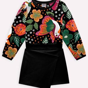 Conjunto Infantil Menina Estampa Preto