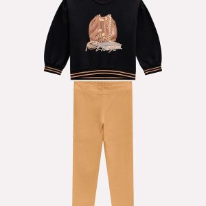Conjunto Infantil Menina Estampa Preto