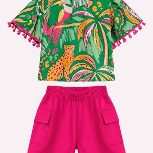 Conjunto Infantil Menina Estampa Verde