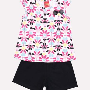 Conjunto Infantil Menina Estampado Branco