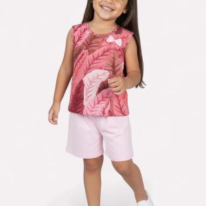 Conjunto Infantil Menina Estampado Rosa