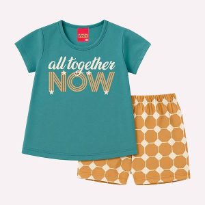 Conjunto Infantil Menina Estampado Verde