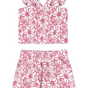 Conjunto Infantil Menina Flores Branco