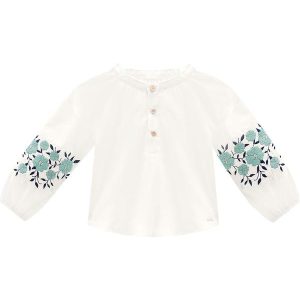 Conjunto Infantil Menina Flores Off White