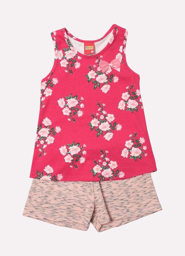 Conjunto Infantil Menina Flores Rosa