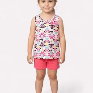Conjunto Infantil Menina Folhas Branco
