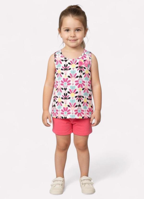 Conjunto Infantil Menina Folhas Branco