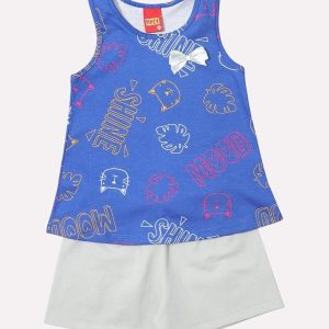 Conjunto Infantil Menina Gatinho Azul