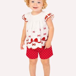 Conjunto Infantil Menina Laço Off White