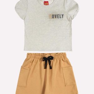 Conjunto Infantil Menina Lettering Cinza
