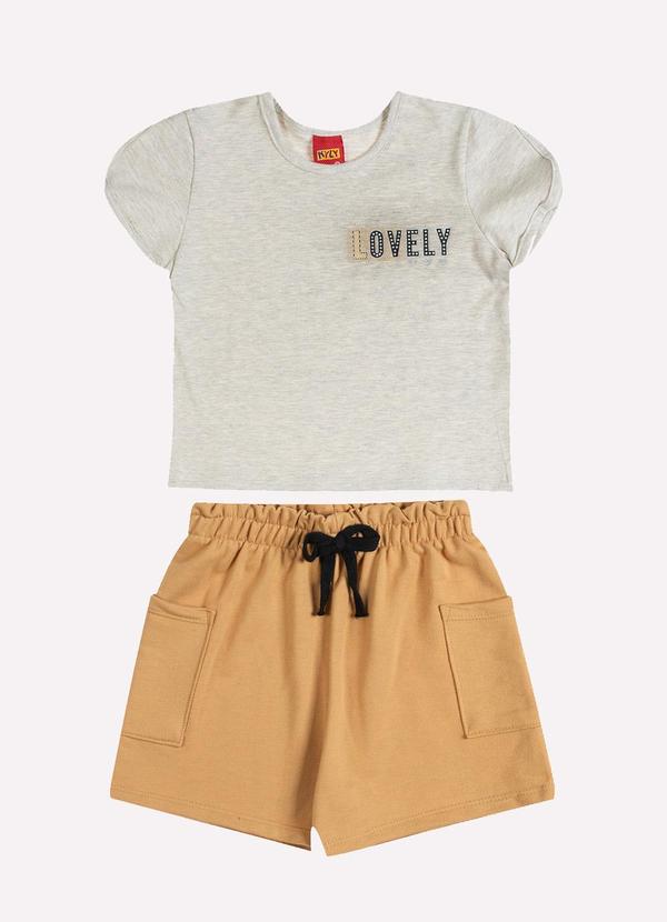 Conjunto Infantil Menina Lettering Cinza