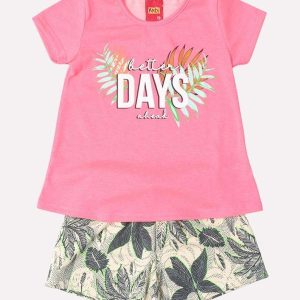Conjunto Infantil Menina Lettering Pink