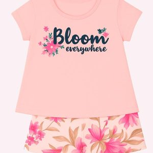 Conjunto Infantil Menina Lettering Rosa