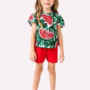 Conjunto Infantil Menina Melancia Branco