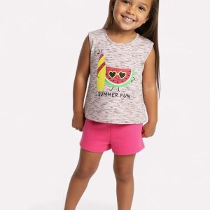 Conjunto Infantil Menina Melancia Rosa
