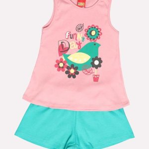 Conjunto Infantil Menina Passáro Rosa