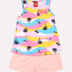 Conjunto Infantil Menina Praia Branco