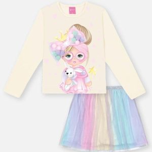 Conjunto Infantil Menina Princesa Multicores