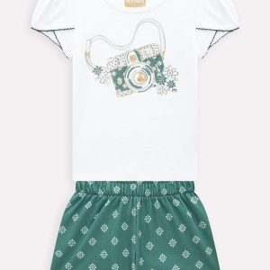 Conjunto Infantil Menina Strass Branco