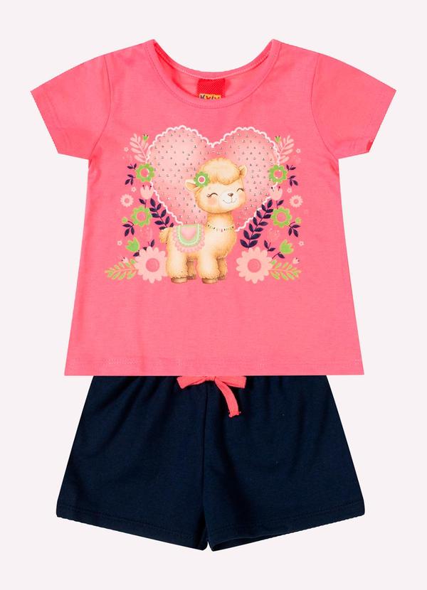 Conjunto Infantil Menina Strass Rosa