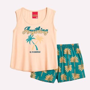 Conjunto Infantil Menina Tropical Laranja