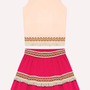 Conjunto Infantil Menina com Aviamentos Bege
