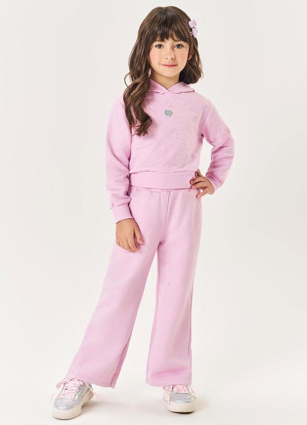 Conjunto Infantil Menina com Glitter Rosa