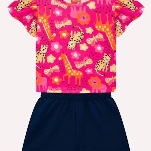 Conjunto Infantil Menina com Ponto Concha Rosa
