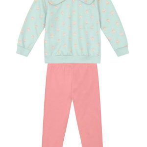 Conjunto Infantil Menina de Flores Verde