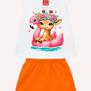 Conjunto Infantil Menina em Algodão Branco