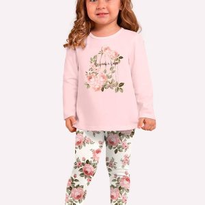Conjunto Infantil Menina em Cotton Rosa