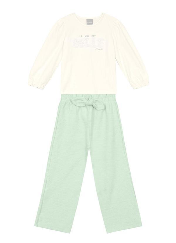 Conjunto Infantil Menina em Moletom Natural