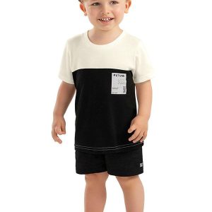Conjunto Infantil Menino Bicolor Moletom Preto