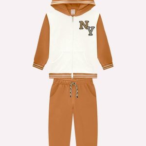 Conjunto Infantil Menino Bordado Off White