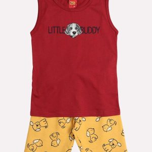 Conjunto Infantil Menino Cachorrinho Vermelho