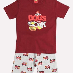 Conjunto Infantil Menino Cachorrinho Vinho